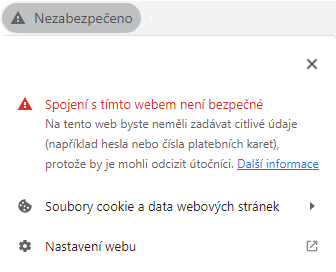 Nezabezpečený web